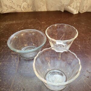 3 Vintage Fire King custard cups